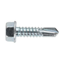 Sealey Zinc Plated Self-Drilling Hex Head Screw 6.3 x 25mm - Pack of 100 SDHX6325
