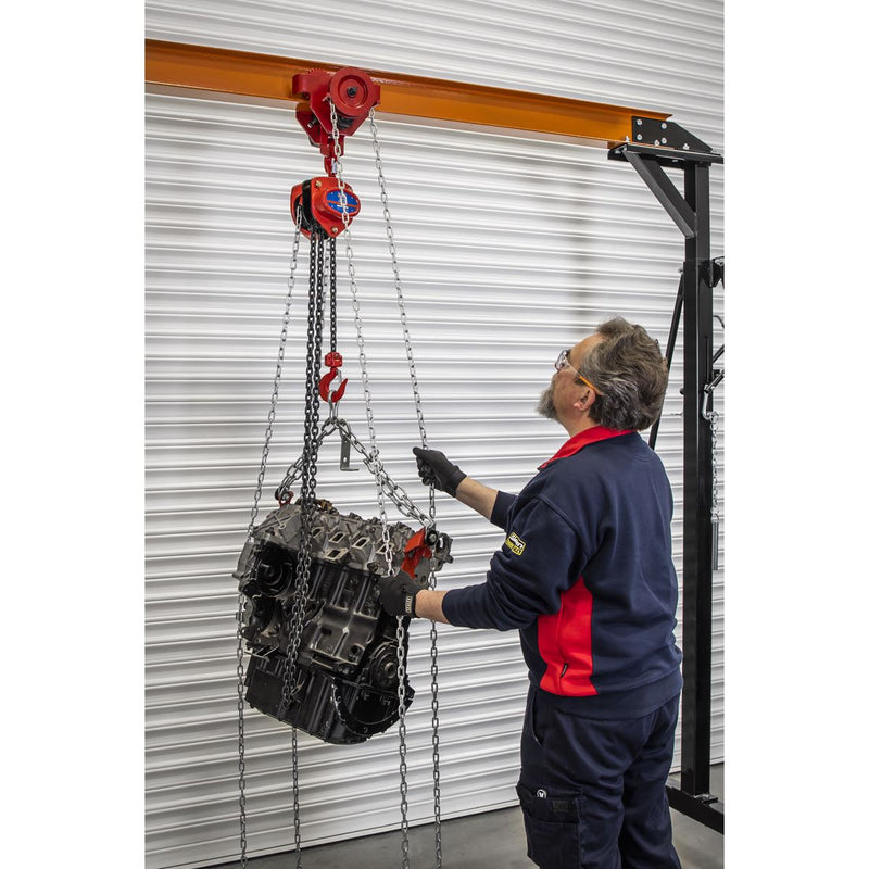 Sealey Portable Adjustable Gantry Crane with Geared Trolley Combo 1 Tonne SG1000KITG