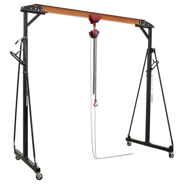 Portable Lifting Adjustable Gantry Crane 0.5 Tonne & Hoist Combo