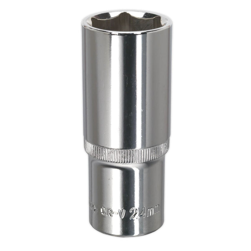 WallDrive&reg; Socket 24mm Deep 1/2"Sq Drive Fully Polished