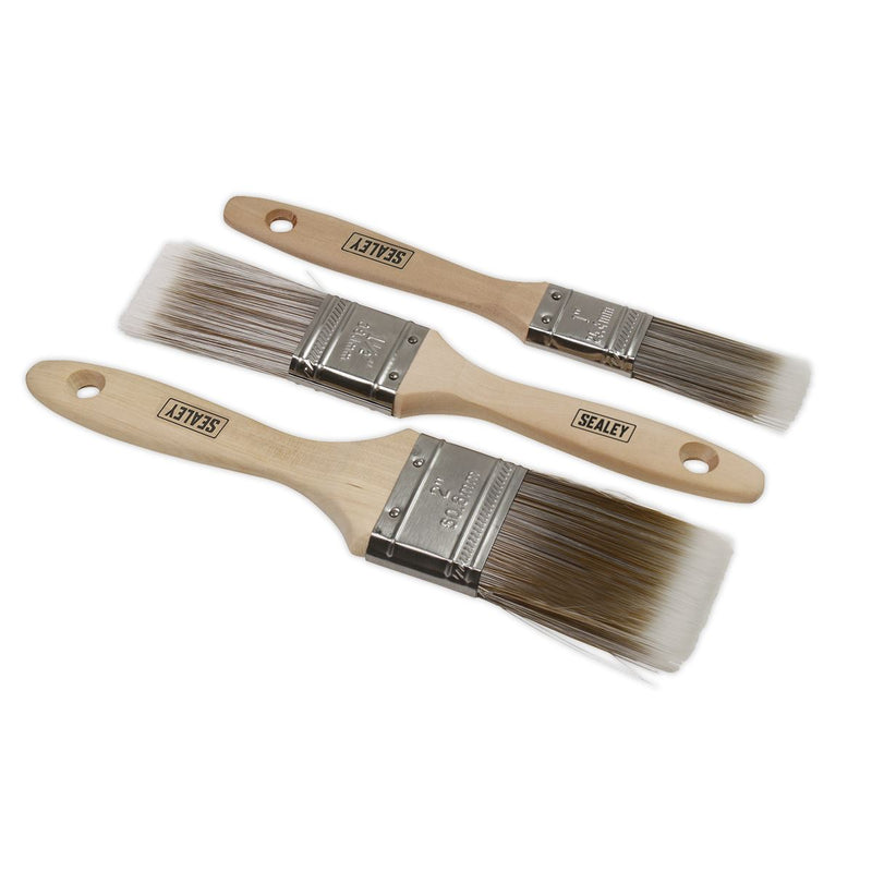 Wooden Handle Paint Brush Set 3pc