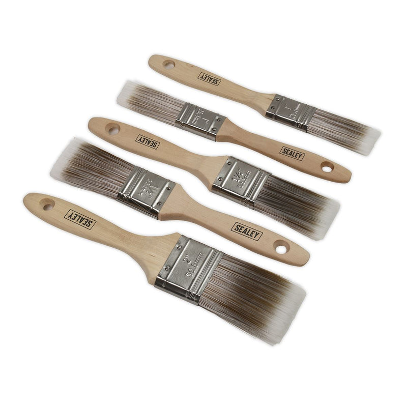 Wooden Handle Paint Brush Set 5pc