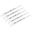 Sealey Reciprocating Saw Blade for Wood & Nail 150mm 6tpi - Pack of 5 SRBR611DF