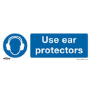 Sealey Worksafe&reg; Use Ear Protectors Safety Sign, Self-Adhesive Vinyl - Pack of 10 SS10V10