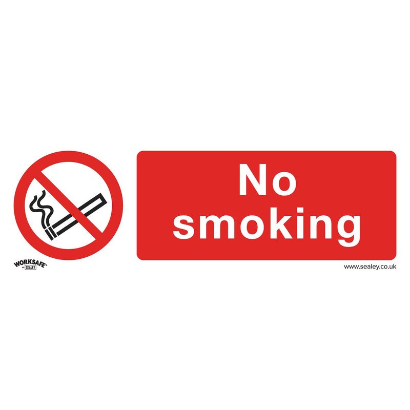 Prohibition Safety Sign - No Smoking - Rigid Plastic - Pack of 10