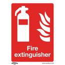 Sealey Worksafe&reg; Fire Extinguisher Safety Sign, Self-Adhesive Vinyl - Pack of 10 SS15V10