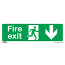 Sealey Worksafe&reg; Fire Exit (Down) Safety Sign, Self-Adhesive Vinyl - Pack of 10 SS22V10