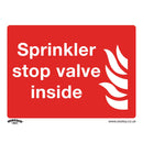 Sealey Worksafe&reg; Sprinkler Stop Valve Safety Sign, Rigid Plastic - Pack of 10 SS23P10