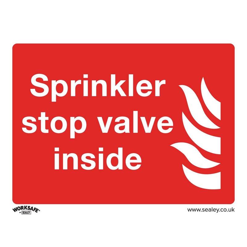 Safe Conditions Safety Sign - Sprinkler Stop Valve - Rigid Plastic - Pack of 10