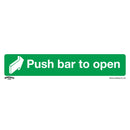 Sealey Worksafe&reg; Push Bar To Open Safety Sign, Self-Adhesive Vinyl - Pack of 10 SS29V10