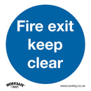 Sealey Worksafe&reg; Fire Exit Keep Clear Safety Sign - Rigid Plastic SS2P1