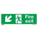 Sealey Worksafe&reg; Fire Exit (Down Left) Safety Sign, Rigid Plastic - Pack of 10 SS34P10