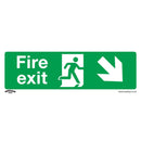 Sealey Worksafe&reg; Fire Exit (Down Right) Safety Sign, Rigid Plastic - Pack of 10 SS36P10