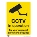 Sealey Worksafe&reg; CCTV Safety Sign, Self-Adhesive Vinyl - Pack of 10 SS40V10