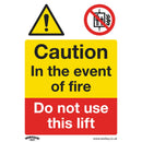 Sealey Worksafe&reg; Caution Do Not Use Lift Safety Sign, Rigid Plastic - Pack of 10 SS43P10