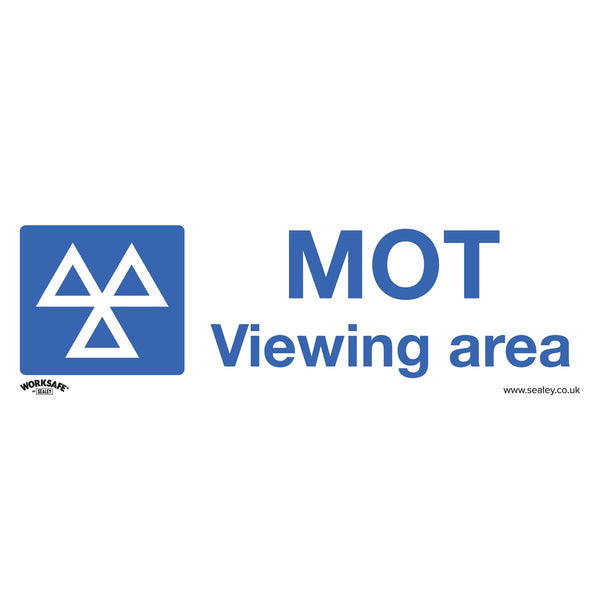 Warning Safety Sign - MOT Viewing Area - Self-Adhesive Vinyl - Pack of 10