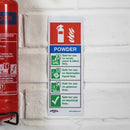 Sealey Worksafe&reg; Powder Fire Extinguisher Safety Sign, Self-Adhesive Vinyl - Pack of 10 SS52V10