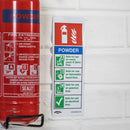 Sealey Worksafe&reg; Powder Fire Extinguisher Safety Sign, Self-Adhesive Vinyl - Pack of 10 SS52V10