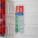 Sealey Worksafe&reg; Powder Fire Extinguisher Safety Sign, Self-Adhesive Vinyl - Pack of 10 SS52V10