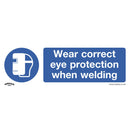 Sealey Worksafe&reg; Wear Eye Protection When Welding Safety Sign, Self-Adhesive Vinyl - Pack of 10 SS54V10