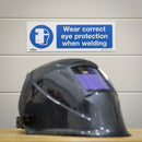 Sealey Worksafe&reg; Wear Eye Protection When Welding Safety Sign, Self-Adhesive Vinyl - Pack of 10 SS54V10