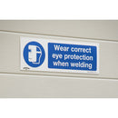 Sealey Worksafe&reg; Wear Eye Protection When Welding Safety Sign, Self-Adhesive Vinyl - Pack of 10 SS54V10