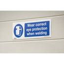 Sealey Worksafe&reg; Wear Eye Protection When Welding Safety Sign, Self-Adhesive Vinyl - Pack of 10 SS54V10