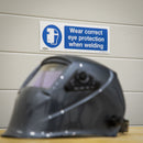 Sealey Worksafe&reg; Wear Eye Protection When Welding Safety Sign, Self-Adhesive Vinyl - Pack of 10 SS54V10