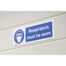 Sealey Worksafe&reg; Respirators Must Be Worn Safety Sign, Rigid Plastic - Pack of 10 SS56P10