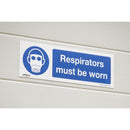 Sealey Worksafe&reg; Respirators Must Be Worn Safety Sign, Self-Adhesive Vinyl - Pack of 10 SS56V10