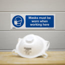 Sealey Worksafe&reg; Masks Must Be Worn Safety Sign, Rigid Plastic - Pack of 10 SS57P10