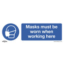 Sealey Worksafe&reg; Masks Must Be Worn Safety Sign, Self-Adhesive Vinyl - Pack of 10 SS57V10