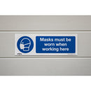 Sealey Worksafe&reg; Masks Must Be Worn Safety Sign, Self-Adhesive Vinyl - Pack of 10 SS57V10
