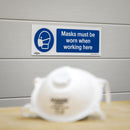 Sealey Worksafe&reg; Masks Must Be Worn Safety Sign, Self-Adhesive Vinyl - Pack of 10 SS57V10
