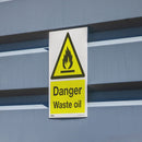 Sealey Worksafe&reg; Danger Waste Oil Safety Sign, Rigid Plastic - Pack of 10 SS60P10