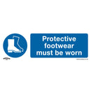 Sealey Worksafe&reg; Protective Footwear Must Be Worn Safety Sign, Self-Adhesive Vinyl - Pack of 10 SS7V10