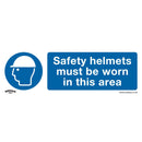 Sealey Worksafe&reg; Safety Helmets Must Be Worn In This Area Safety Sign, Self-Adhesive Vinyl - Pack of 10 SS8V10
