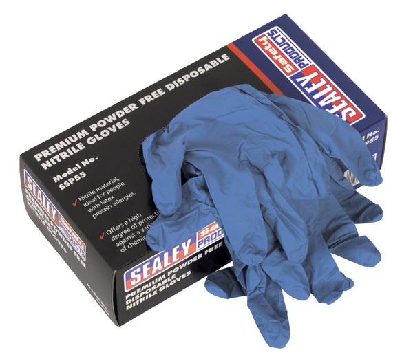 Premium Powder-Free Disposable Nitrile Gloves Extra-Large Pack of 100