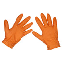 Sealey Diamond Grip Extra-Thick Nitrile Powder-Free Gloves, Orange, X-Large - Pack of 50 SSP56XL