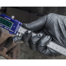 Sealey Diamond Grip Extra-Thick Nitrile Powder-Free Gloves, Black, Large - Pack of 50 SSP57L