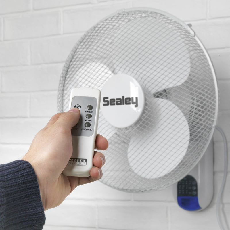 Sealey 3-Speed Wall Fan with Remote Control 16" 230V SWF16WR