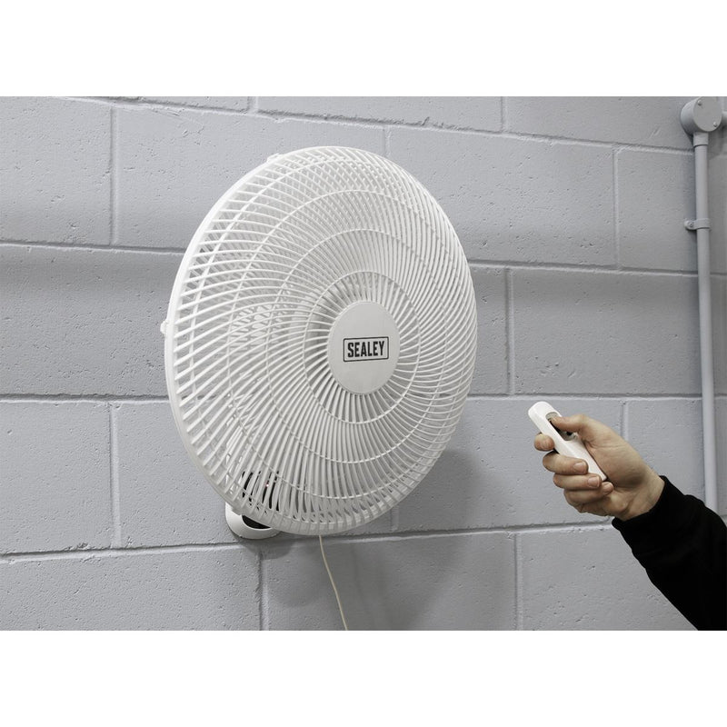 Sealey 3-Speed Wall Fan with Remote Control 16" 230V SWF16WR