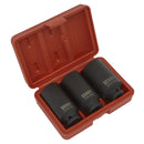Sealey Impact Hub Nut Socket Set 1/2"Sq Drive 12-Point 3pc SX051