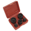 Sealey Impact Hub Socket & Socket Bit Set 1/2"Sq Drive 12-Point 5pc SX053