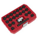 Sealey Locking Wheel Nut Key Set for VAG 22pc SX220