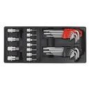 Sealey Premier Hex/Ball-End Hex Key & Socket Bit Set with Tool Tray 29pc TBT07