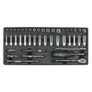 Sealey Premier Socket Set with Tool Tray 1/4"Sq Drive 43pc TBT19