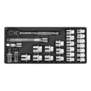 Sealey Premier Socket Set with Tool Tray 1/2"Sq Drive 26pc TBT21