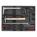 Sealey Premier Pry Bar, Hammer & Hacksaw Set with Tool Tray 6pc TBT30