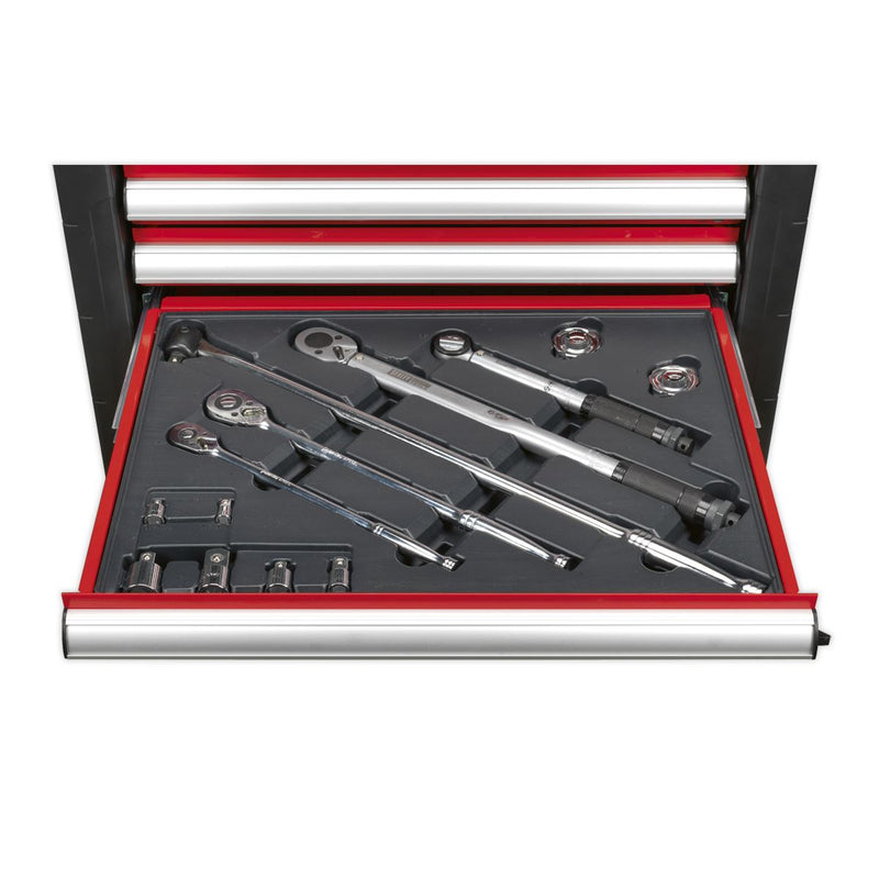 Tool Tray with Ratchet, Torque Wrench, Breaker Bar & Socket Adaptor Set 13pc